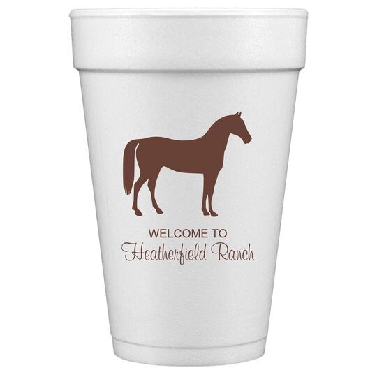 Horse Silhouette Styrofoam Cups